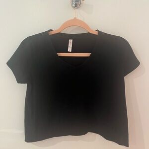 Xhilaration Black V-Neck Crop Top Size S EUC